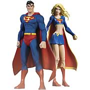 Superman and Supergirl Figures with Superman/Batman Comic
